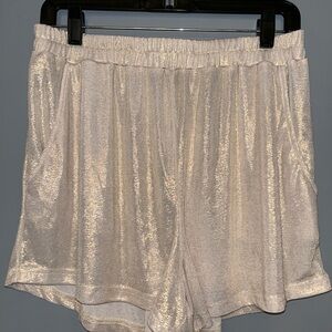 Women's Shimmering Cream Shorts
